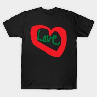 Love T Shirt Red Heart Love Saying #TPArtDecoContest T-Shirt